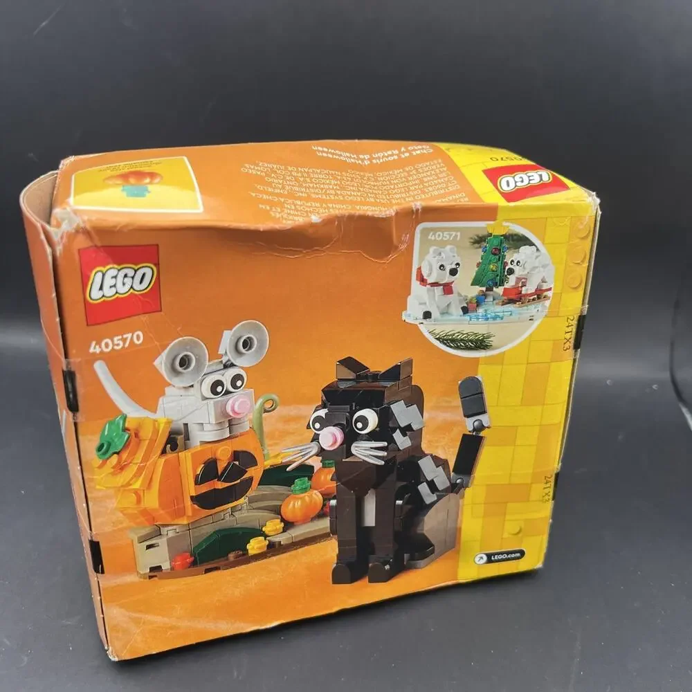 LEGO Halloween Cat & Mouse pumpkins Scene Iconic (40570) NIB Sealed DAMAGED BOX